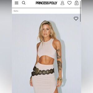 GENTLY USED - PRINCESS POLLY - ELLIE SET BEIGE - SIZE US 4